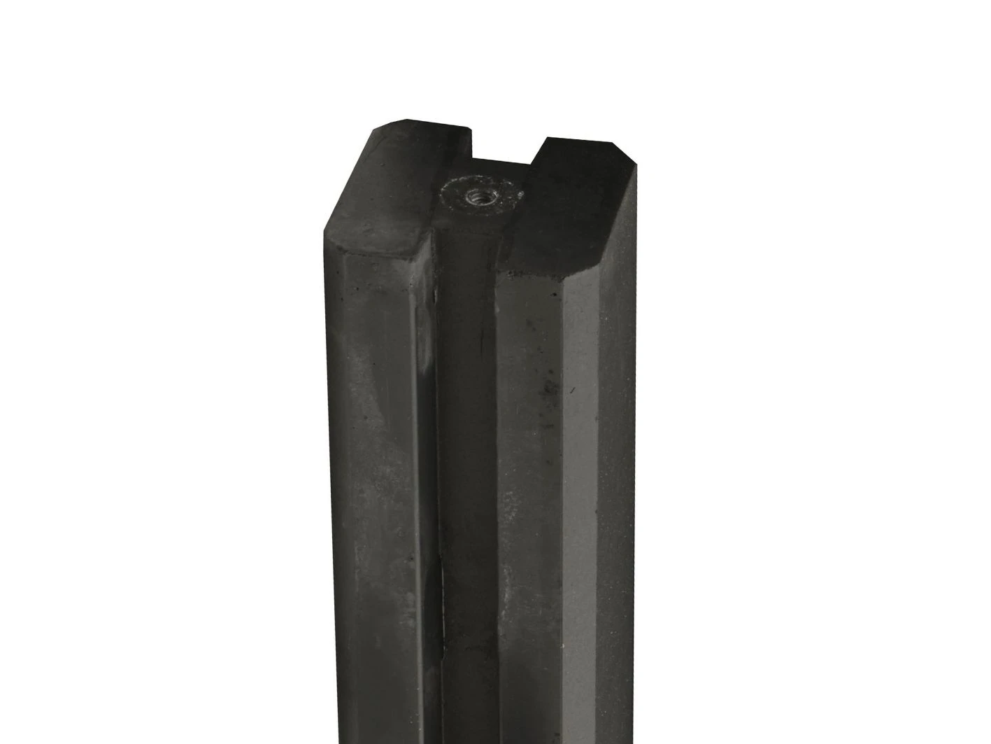 Beton Hoekpaal met Sleuf en Platte Kop 11.5 x 11.5 cm (115 x 115 mm) Antraciet Gecoat - Lengte 277 c - Afbeelding 1